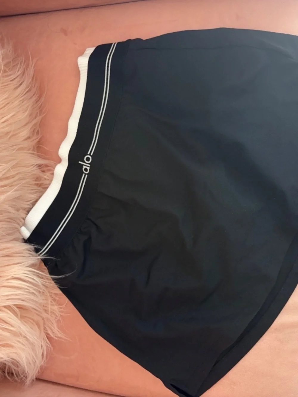 ALO Yoga Black Mini Skirt with White Trim